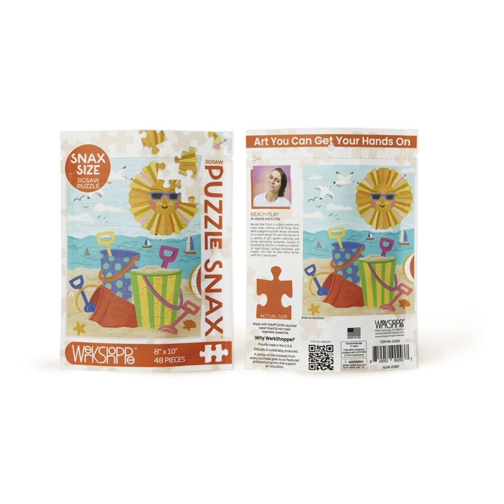 2x 48pc Werkshoppe Snax Puzzle Beach Play Activity Set 5y+ 20x25.5cm