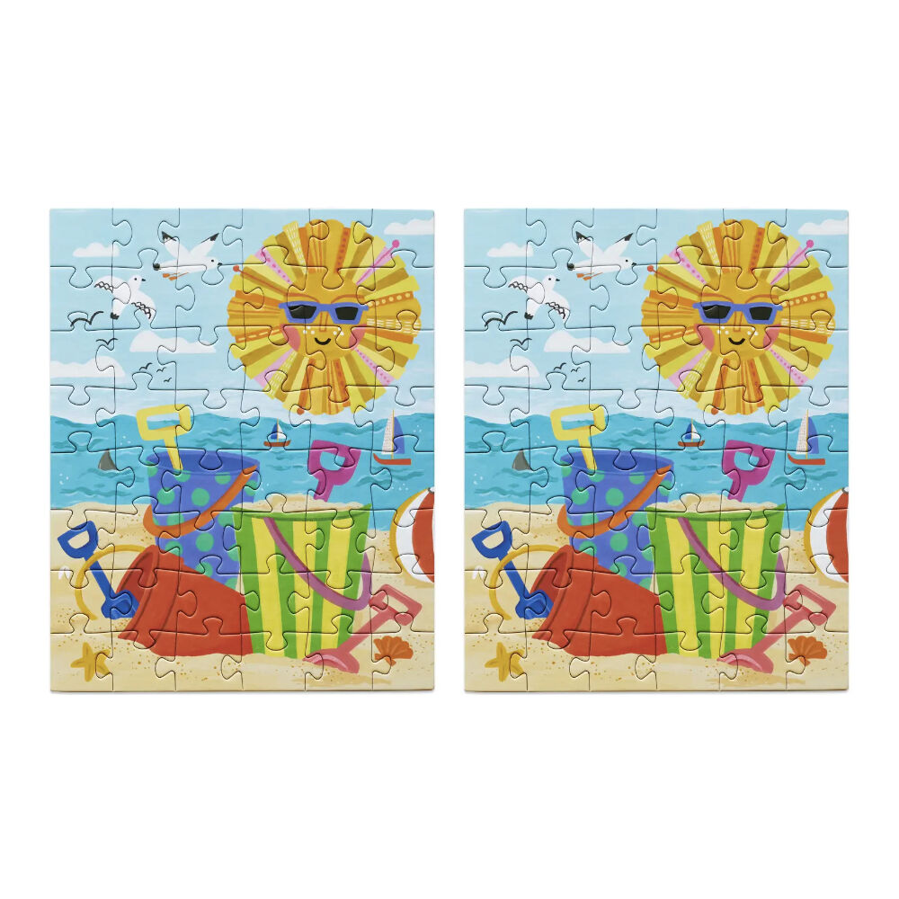 2x 48pc Werkshoppe Snax Puzzle Beach Play Activity Set 5y+ 20x25.5cm
