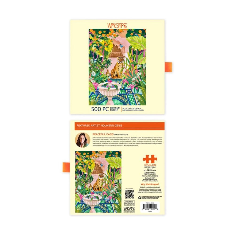 500pc WerkShoppe Peaceful Oasis Tiger Garden Scene Artwork Puzzle