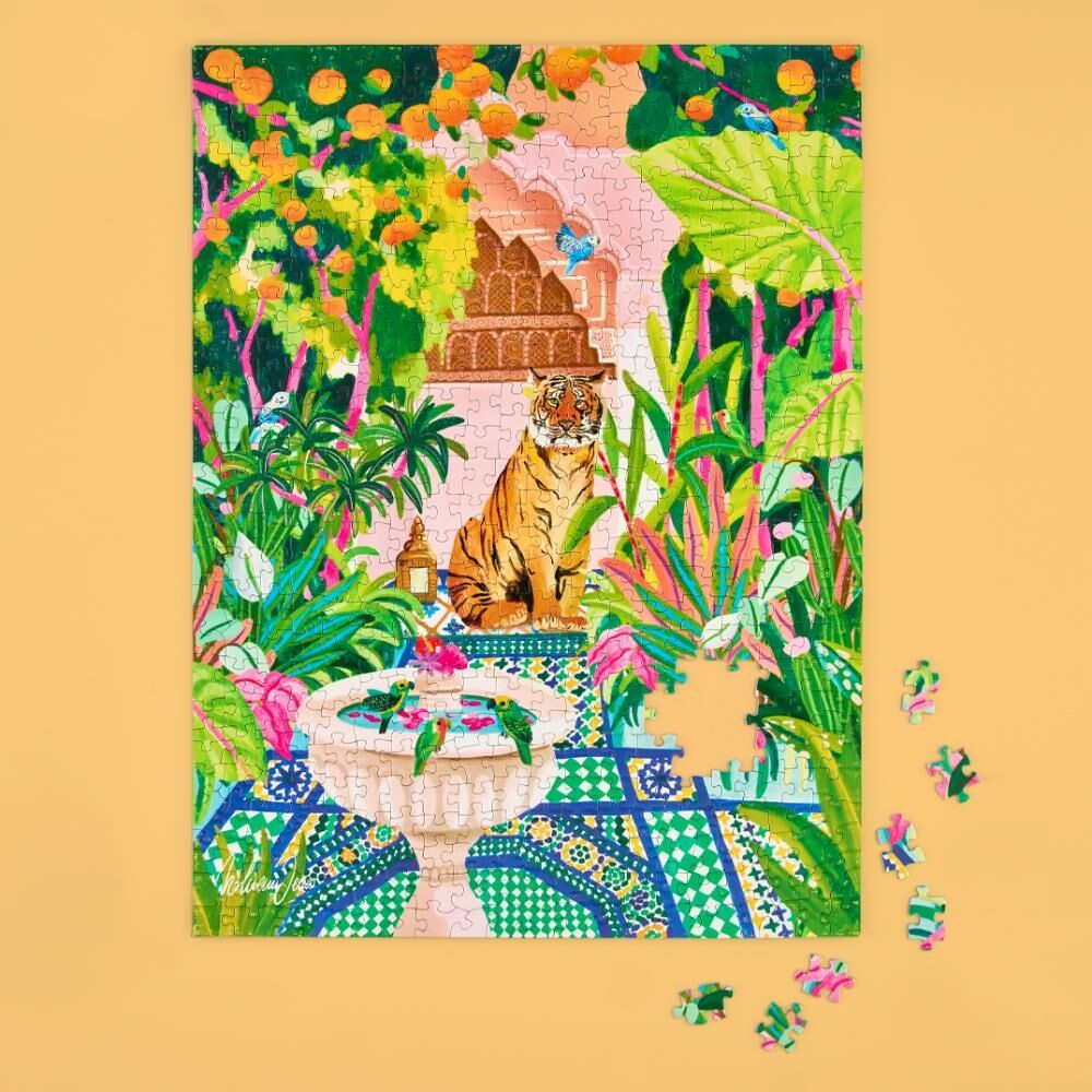 500pc WerkShoppe Peaceful Oasis Tiger Garden Scene Artwork Puzzle