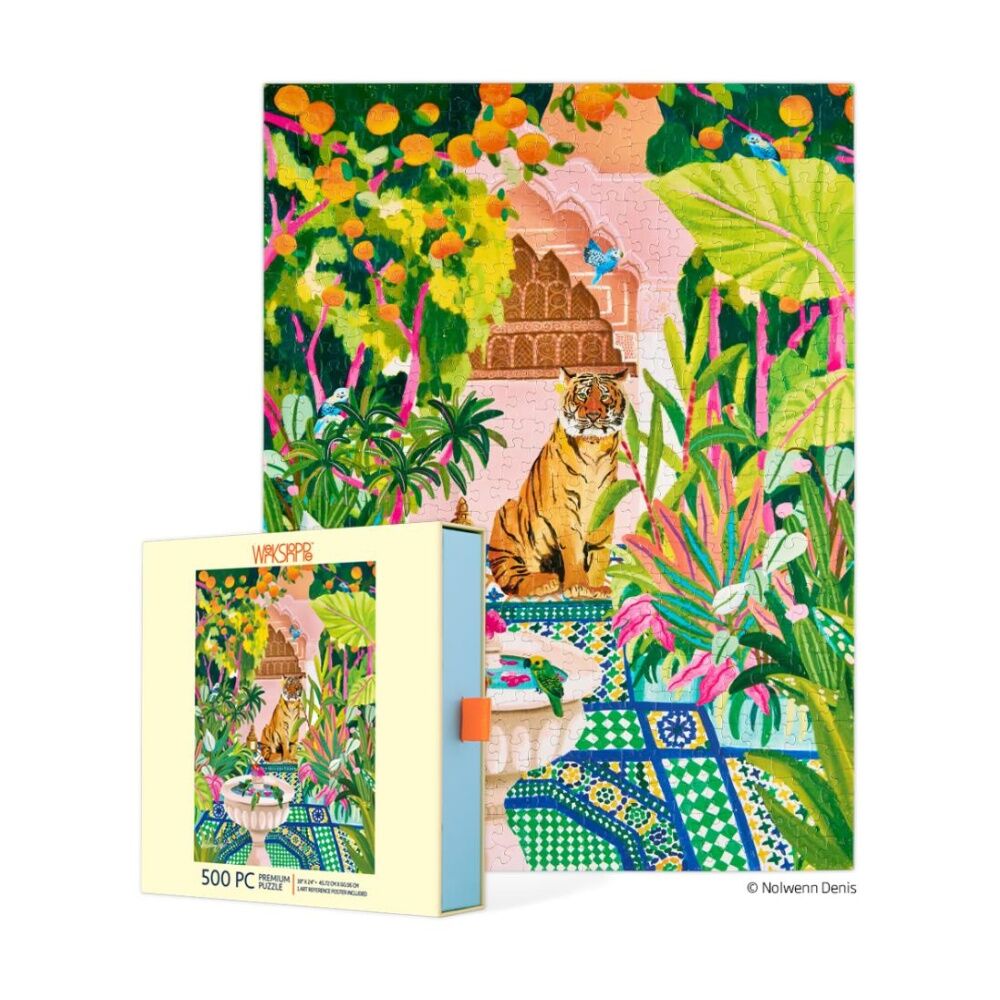 500pc WerkShoppe Peaceful Oasis Tiger Garden Scene Artwork Puzzle