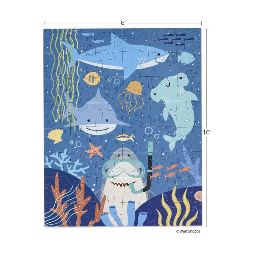 2x 48pc WerkShoppe Snax Puzzle Shark Tank Recycled Board Kids Activity 5y+