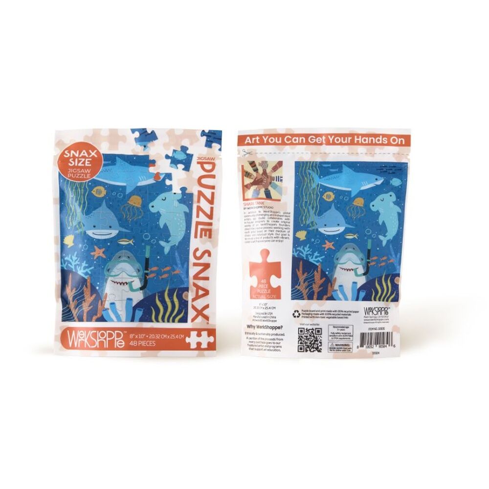 2x 48pc WerkShoppe Snax Puzzle Shark Tank Recycled Board Kids Activity 5y+