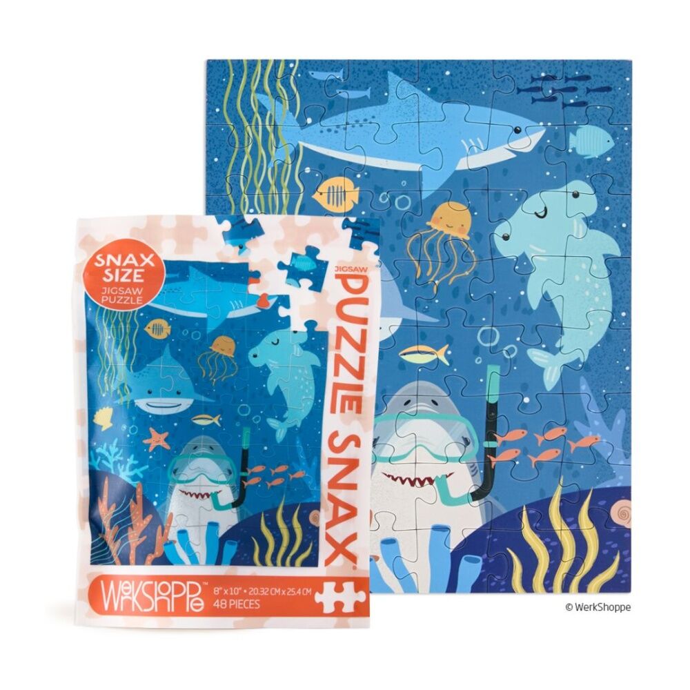2x 48pc WerkShoppe Snax Puzzle Shark Tank Recycled Board Kids Activity 5y+