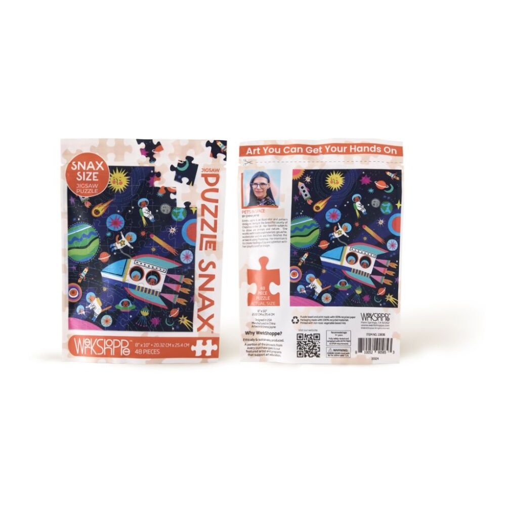 48pc Werkshoppe Snax Puzzle Pets In Space Kids Fun Activity 5y+