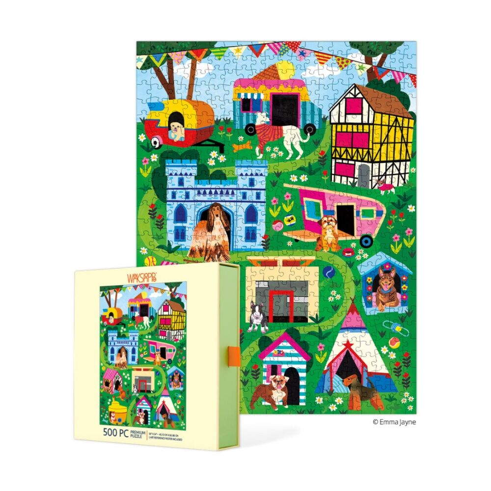 500pc WerkShoppe Doggie D'House Colourful Dog Park Scene Puzzle