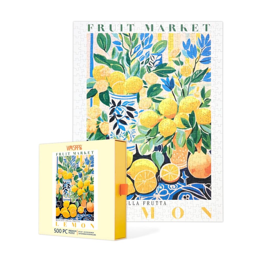 500pc WerkShoppe Fruit Market Lemons Colourful Illustration Puzzle