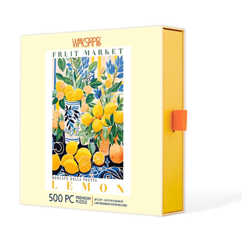 500pc WerkShoppe Fruit Market Lemons Colourful Illustration Puzzle