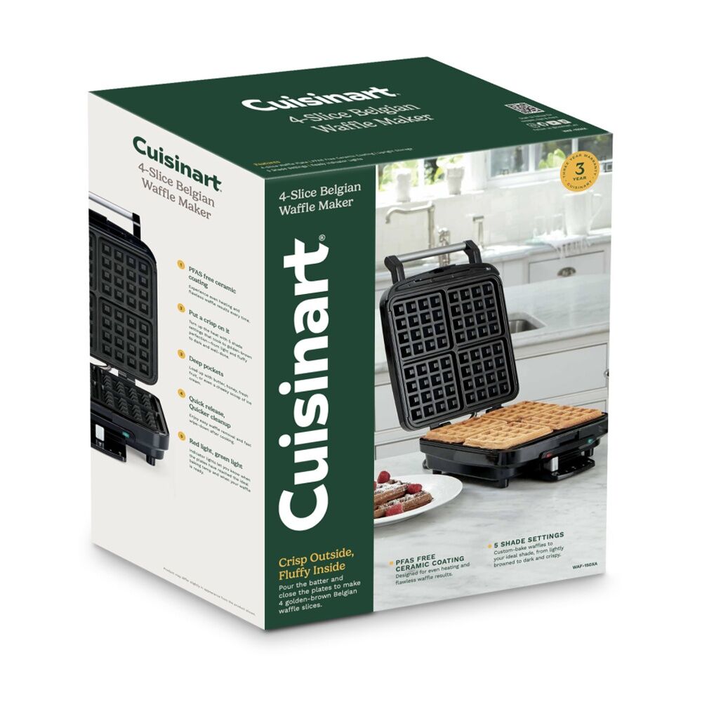 Cuisinart Electric Waffle Maker Brushed Stainless Steel 240V - Black