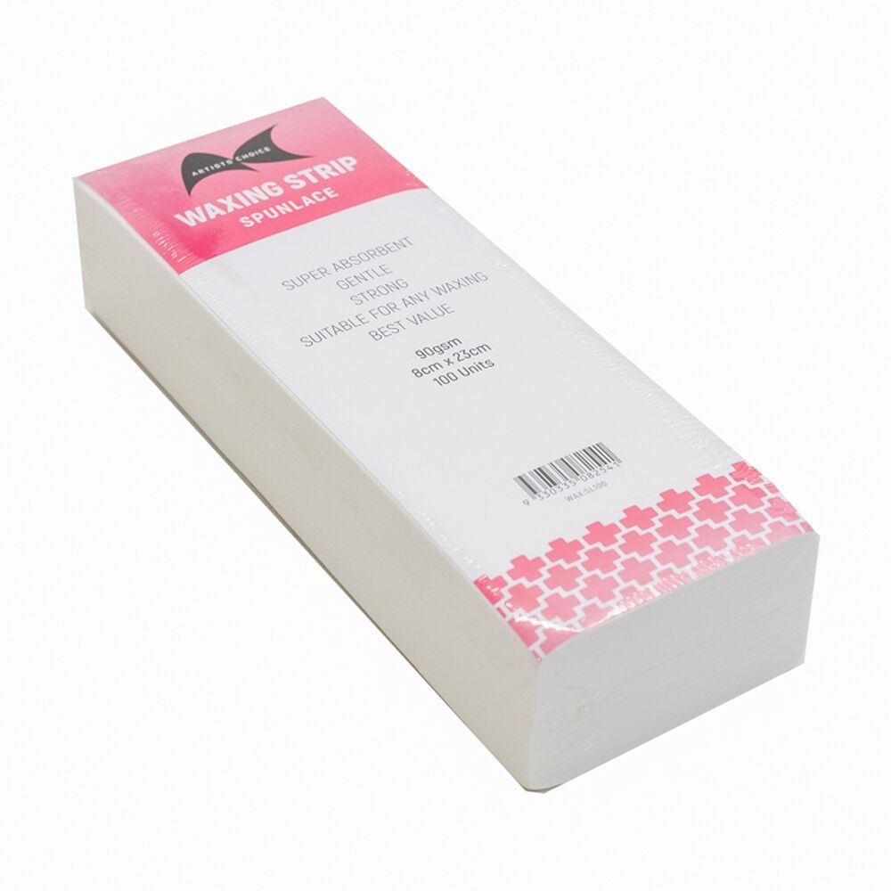 12x 100pc Artists Choice Wax Strips Spunlace Hair Removal 90gsm 8x23cm