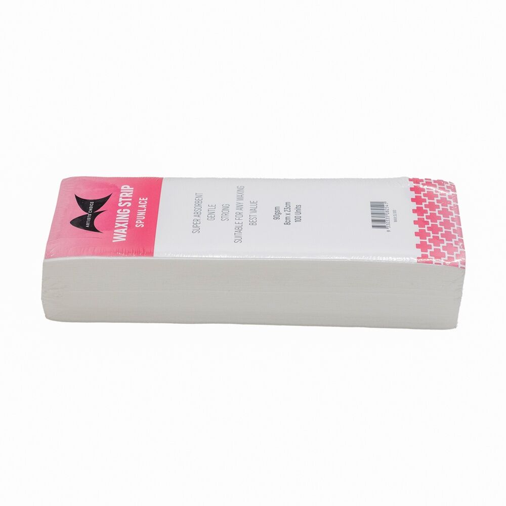 12x 100pc Artists Choice Wax Strips Spunlace Hair Removal 90gsm 8x23cm
