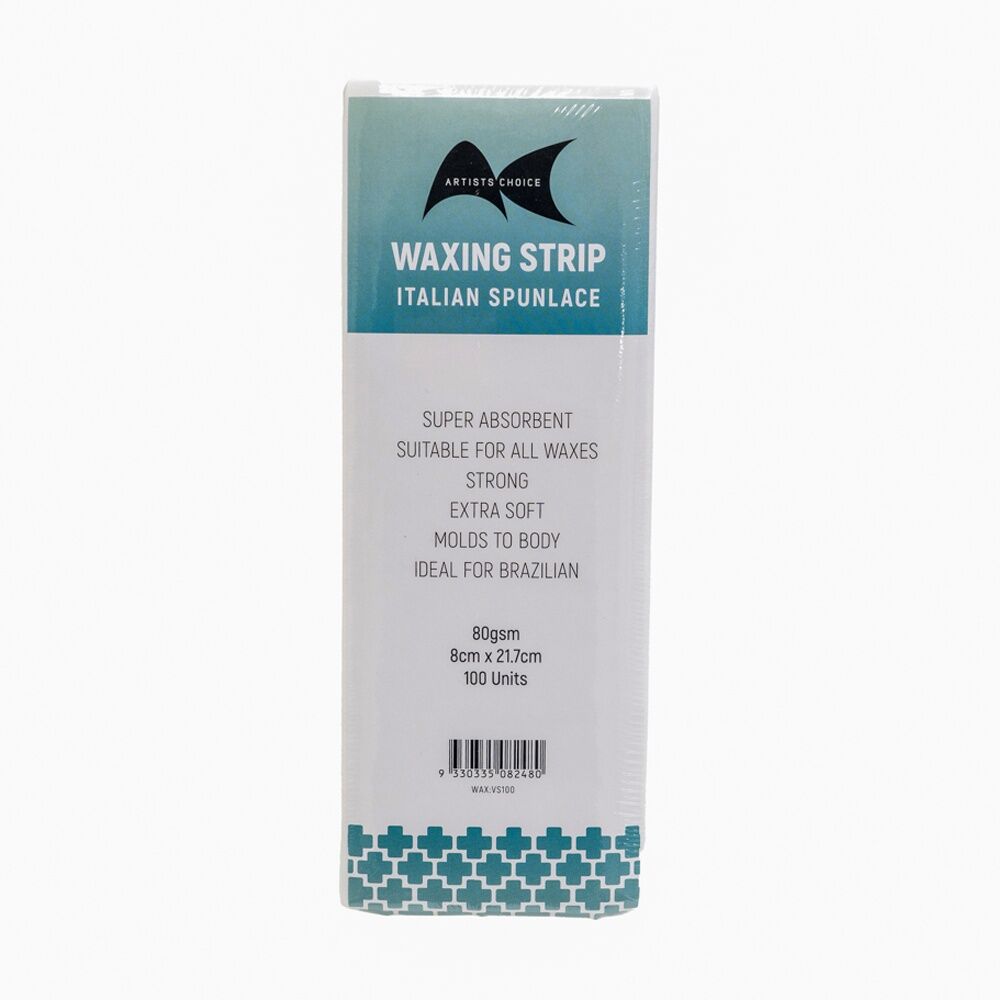 12x 100pc Artists Choice Wax Strips Spunlace Soft Hair Removal 80gsm 8x21cm