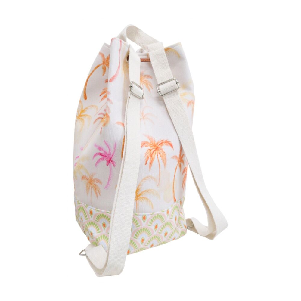 LVD White/Orange Palm Island Summer Beach Backpack Bag 41x24x45cm