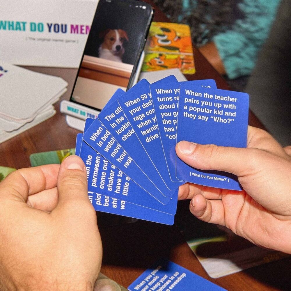 Relatable What Do You Meme Core Game 360 Caption Cards 75 Photo Easel