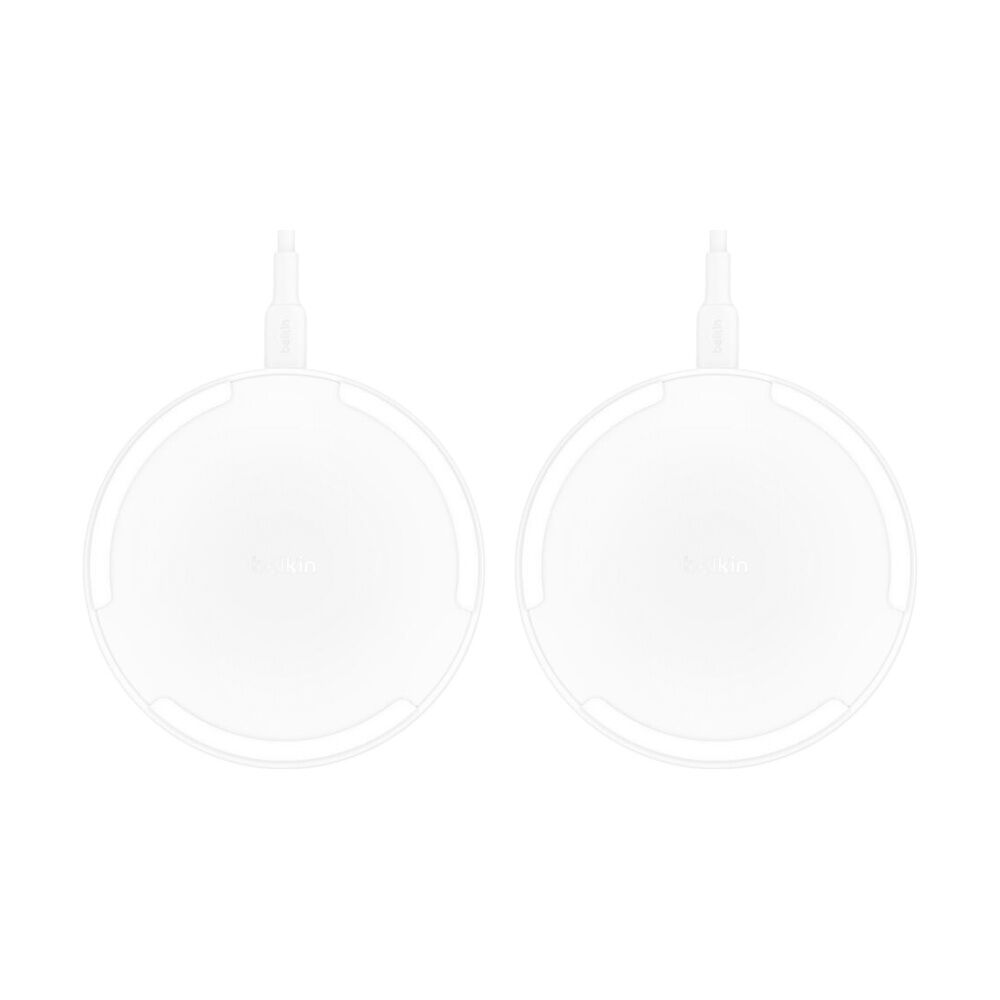 2PK Belkin BoostCharge Wireless Mobile Phone Charging Pad 15W White