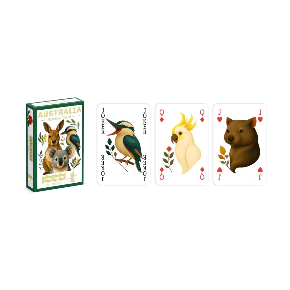 4PK Waddingtons Australian Animals Family Friendly Playing Cards 55