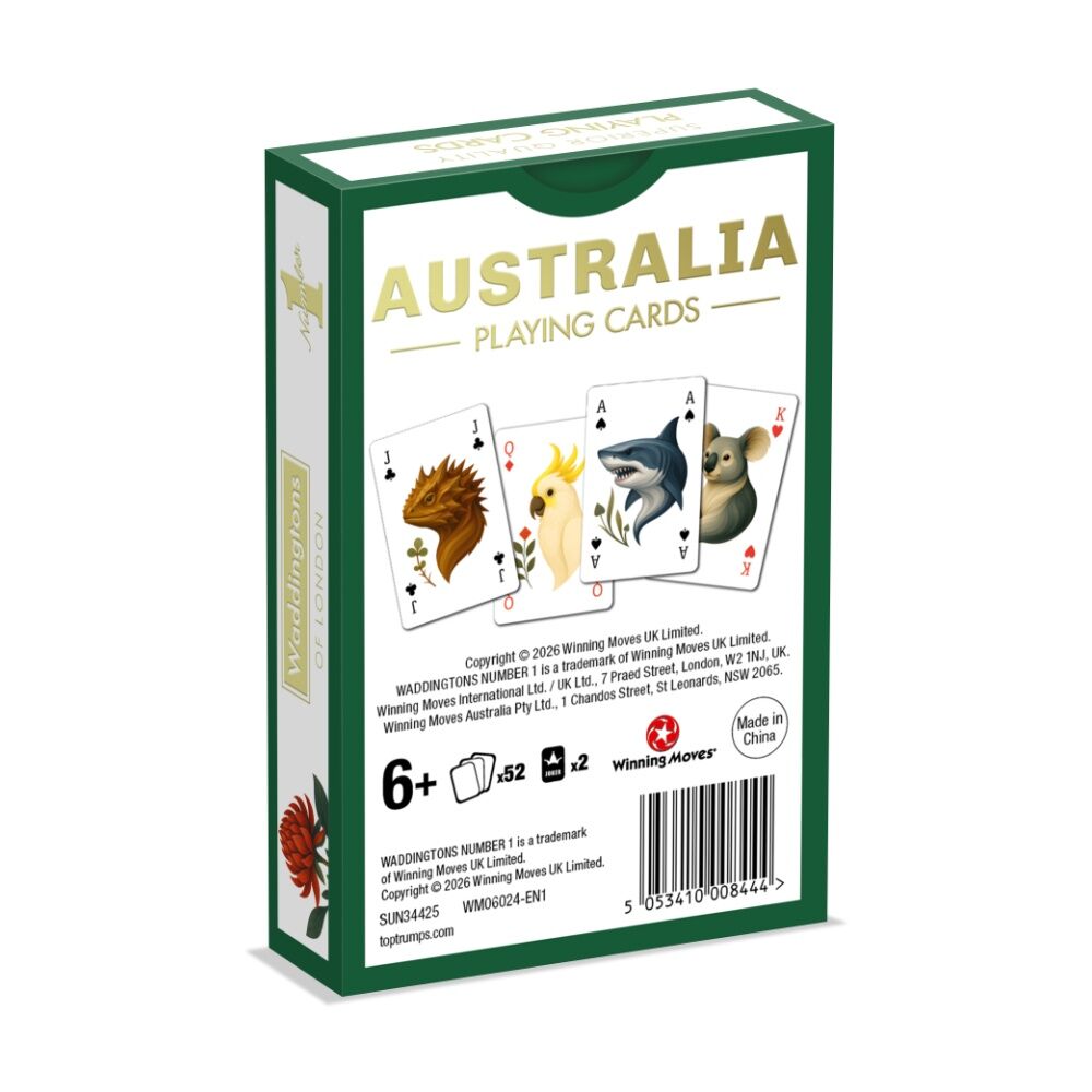 4PK Waddingtons Australian Animals Family Friendly Playing Cards 55