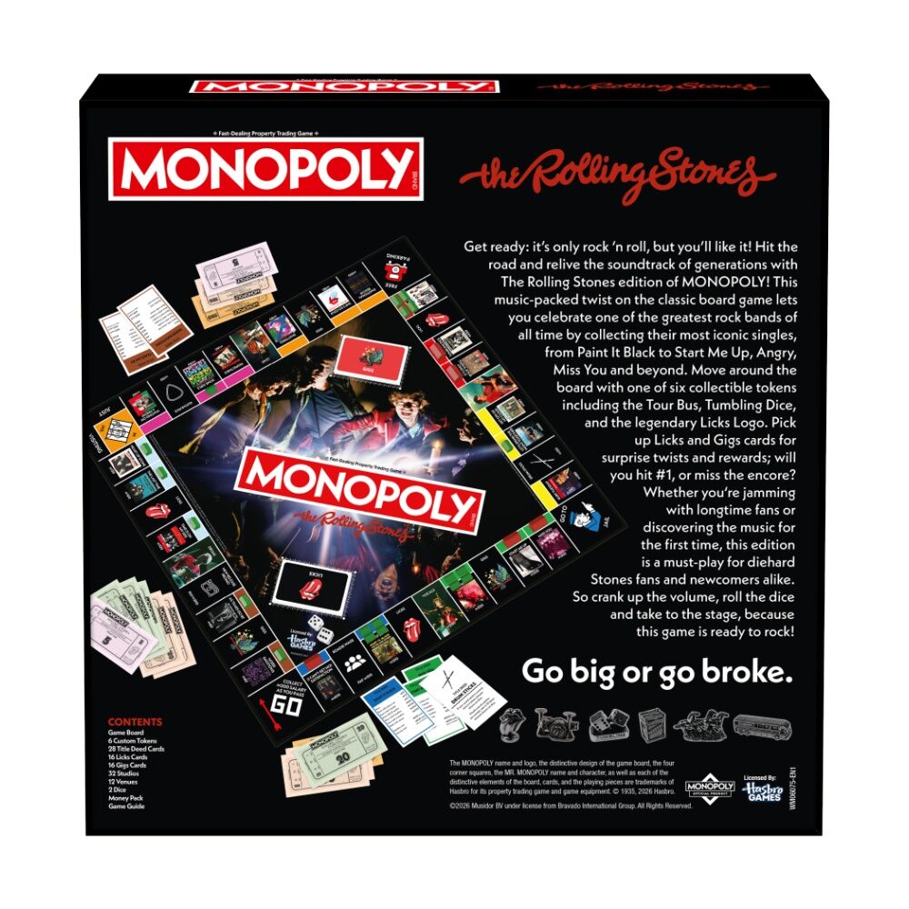 Monopoly The Rolling Stones Collector's Edition Board Game 16y+