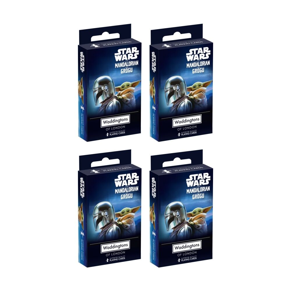 4PK Waddingtons Playing Cards Mandalorian & Grogu Star Wars Deck Ages 5+