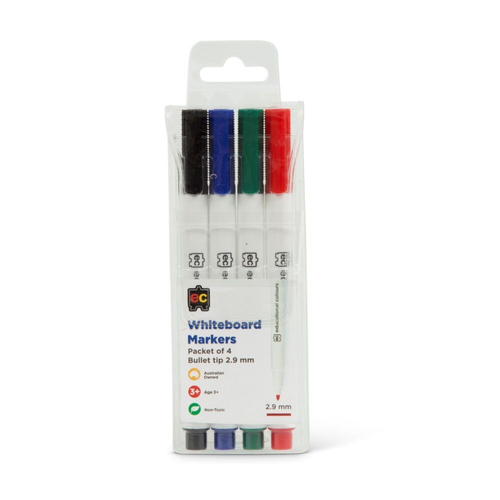 8x 4pc Educational Colours Whiteboard Thin Coloured Marker Kids 3y+ Assorted