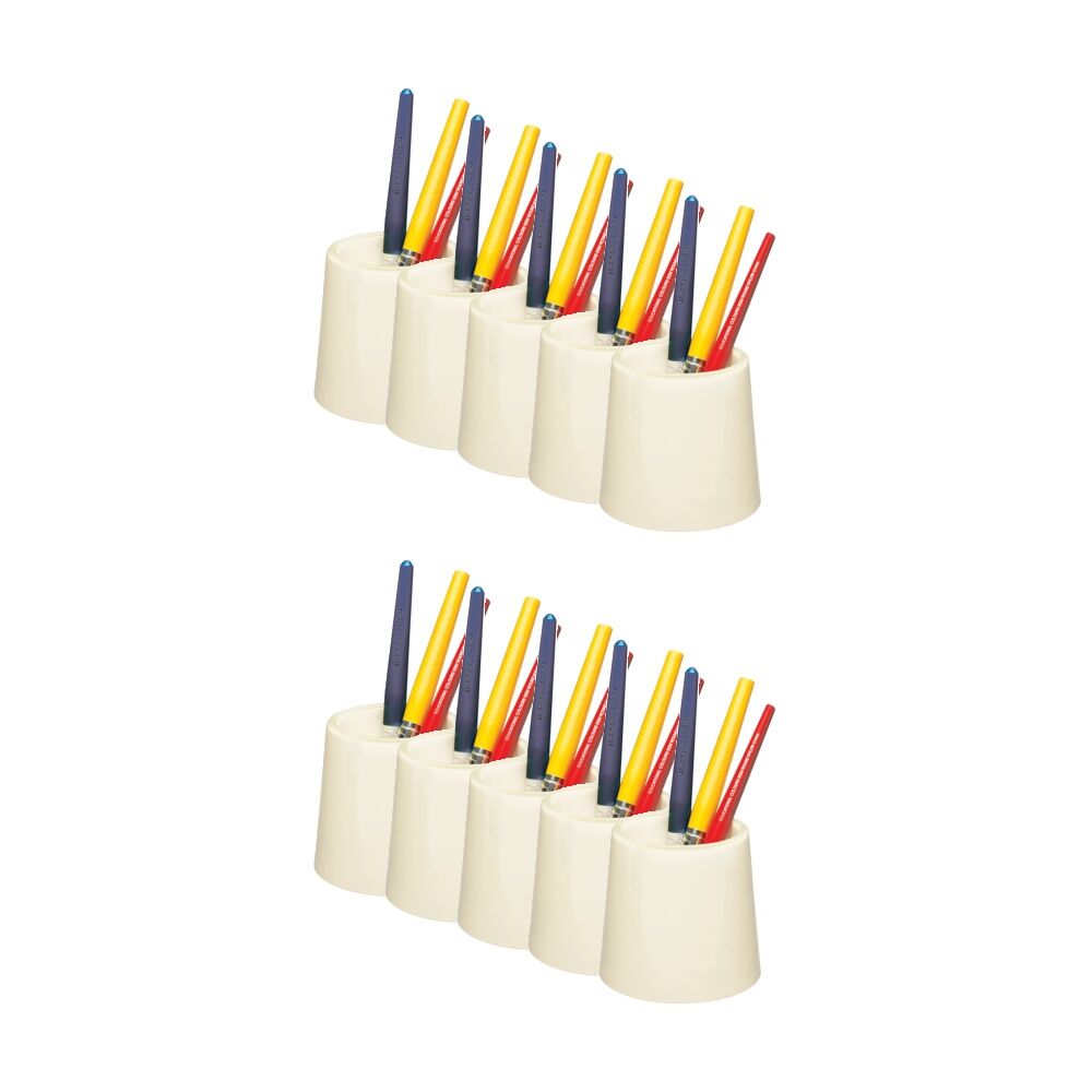 10PK Educational Colours Water Pot No.5 Paint Container White Kids Paint/Craft