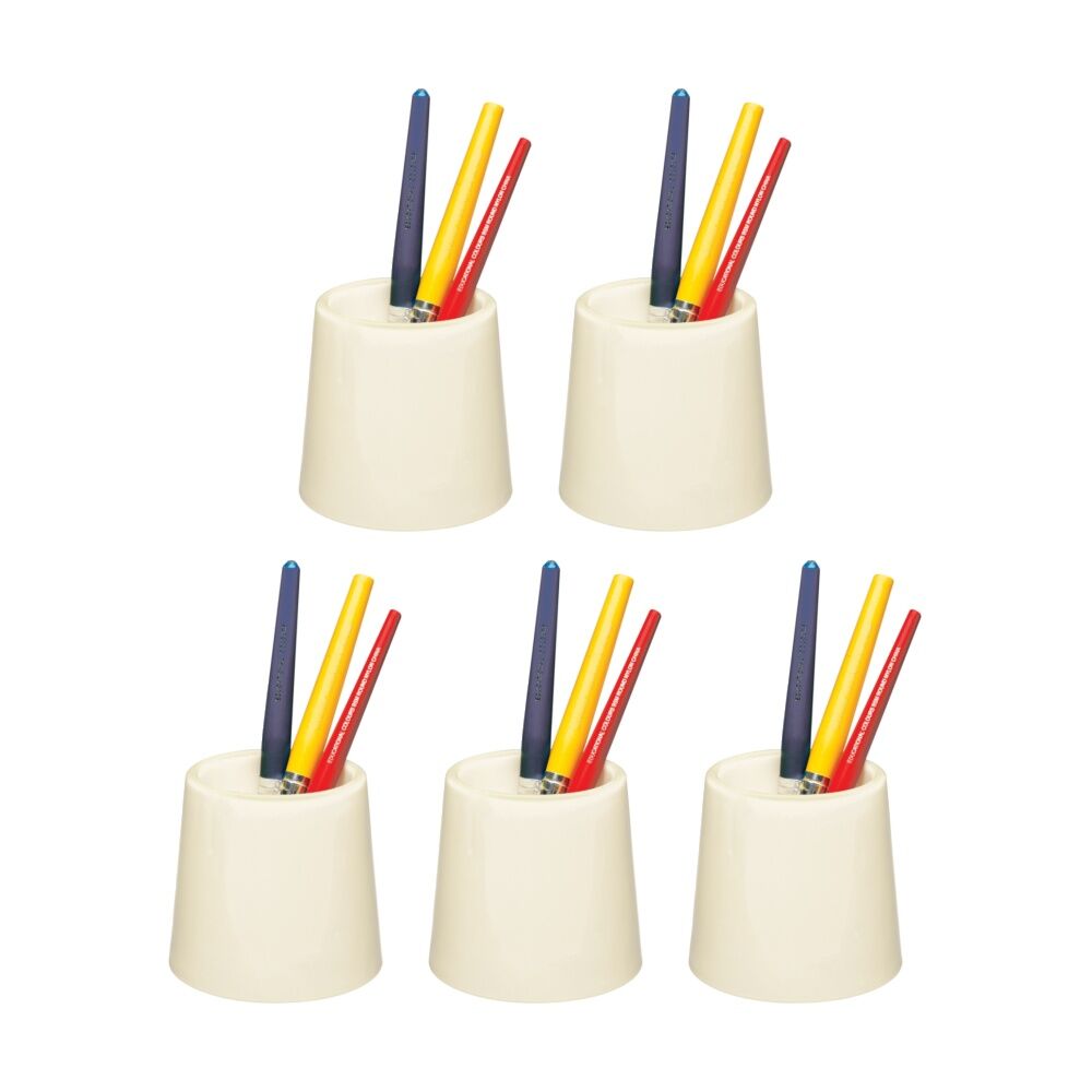 5PK Educational Colours Water Pot No.5 Paint Container White Kids Paint/Craft