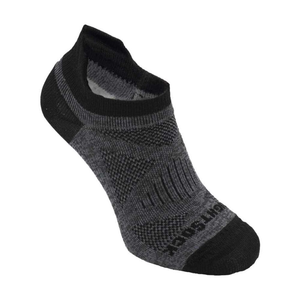 Wrightsock Coolmesh II Cushion Tab Socks Seamless Toe Breathable Char/Grey