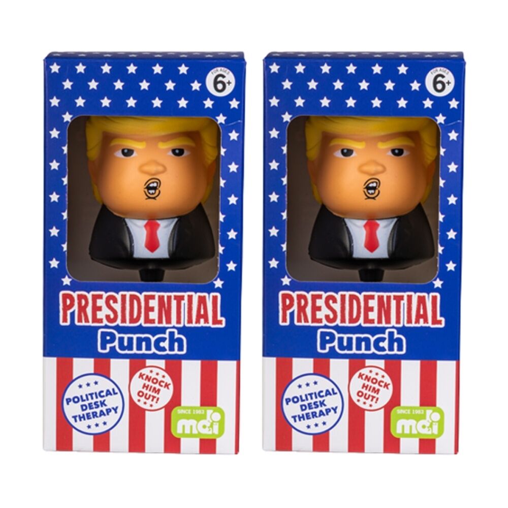 2PK MDI Punching Donald Novelty Desktop Gag Gift Stress Relief Toy Multicolour