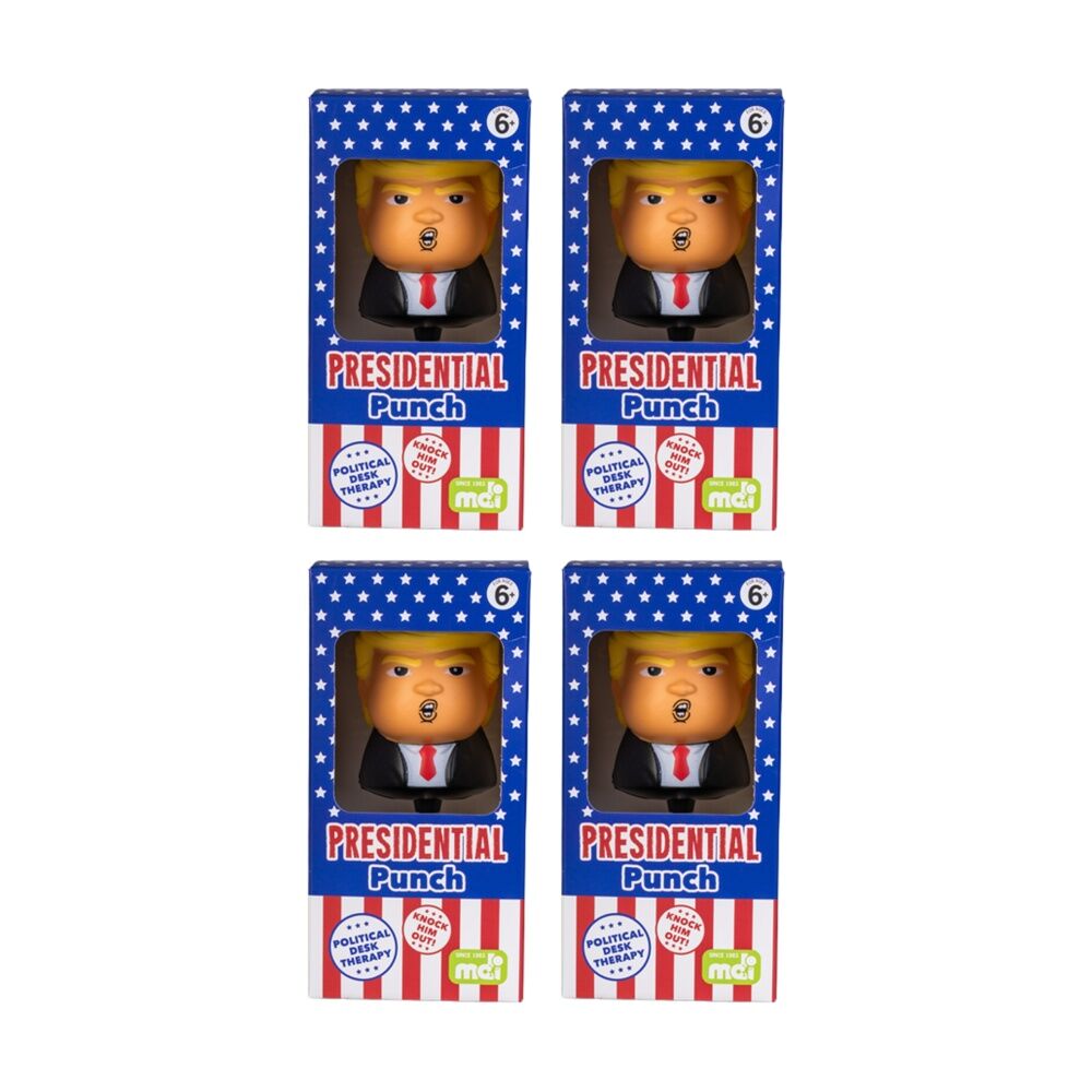 4PK MDI Punching Donald Novelty Desktop Gag Gift Stress Relief Toy Multicolour