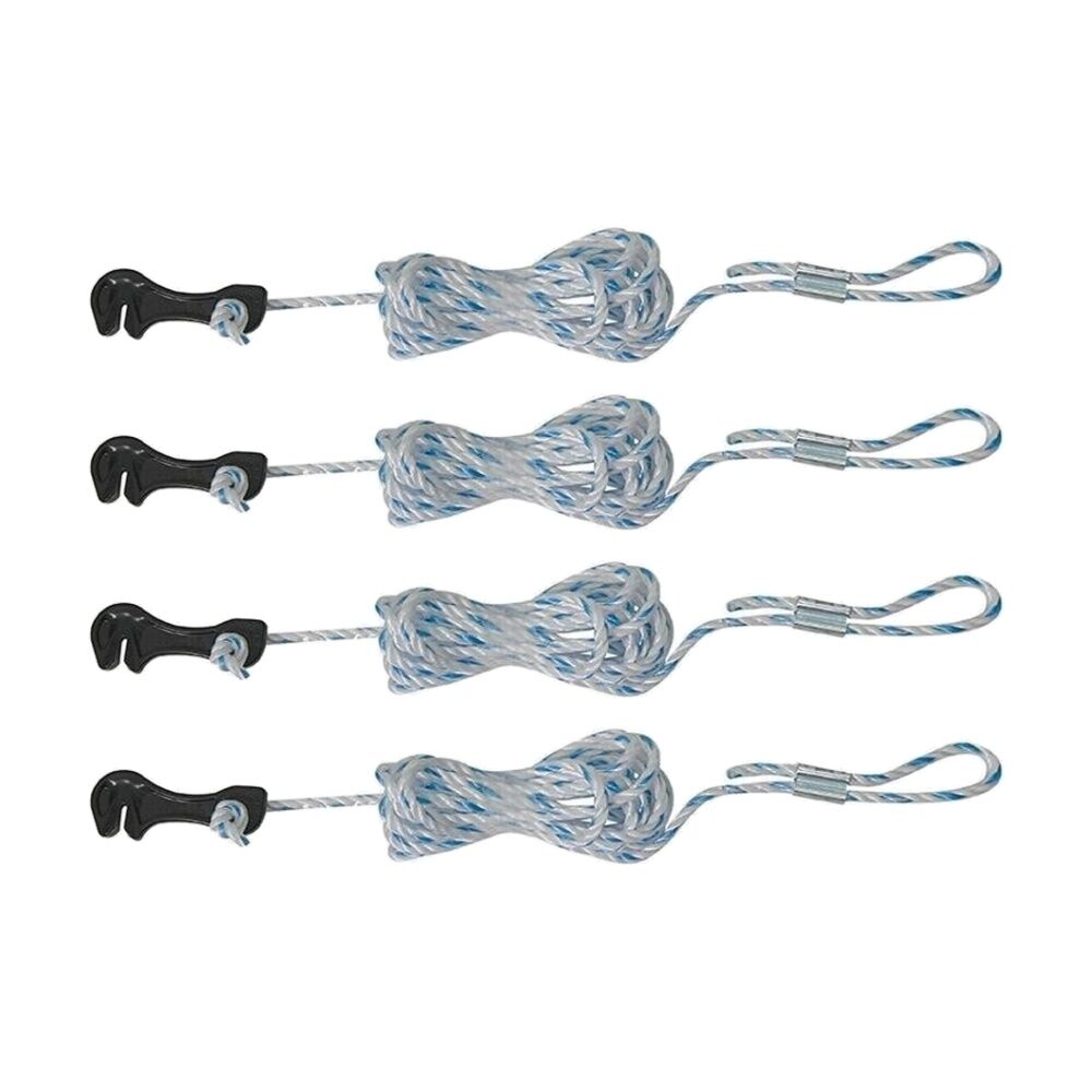 4x4pc Oztrail Guy Rope Pre Pack Solid With Plastic Hook Slider 4mm