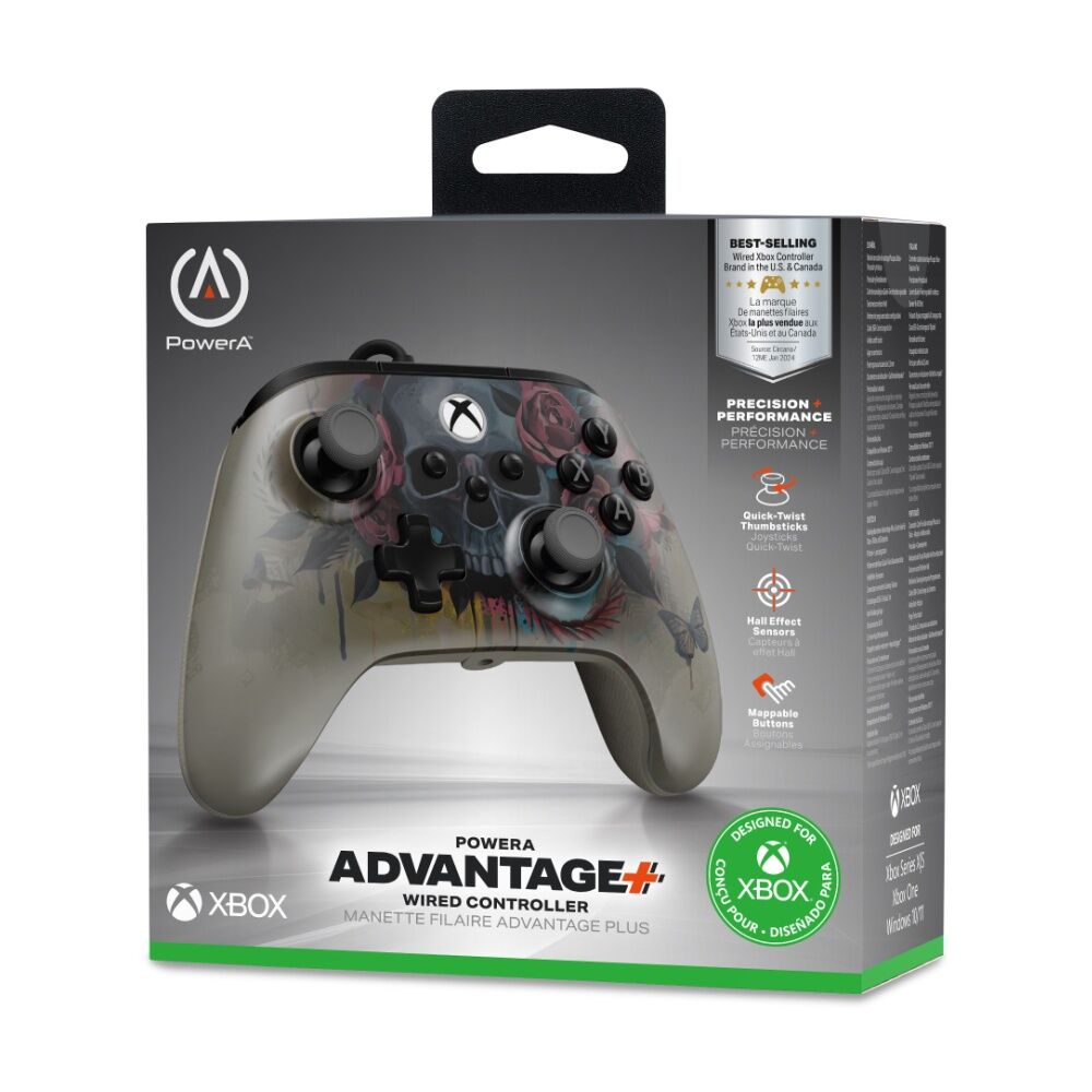 PowerA Xbox Series Advantage Wired Plus Controller Bloom & Gloom 3.5mm Jack
