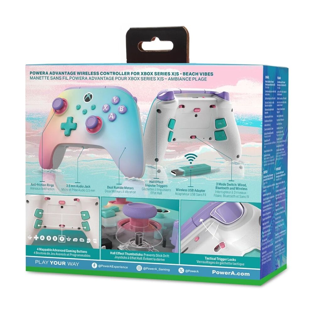 PowerA Xbox Series XS Wireless Advantage Controller Beach Vibes Design Bluetooth