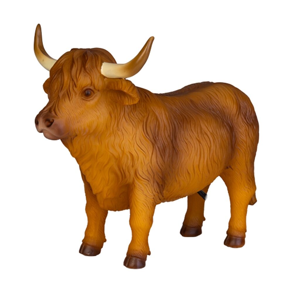 MDI Table Lamp Decorative Highland Cow Design Home Decor Brown