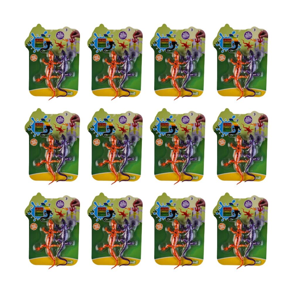 12x 2pc MDI Colour Changing Lizards Sensory Kids Fidget Toys 3Y+ Assorted