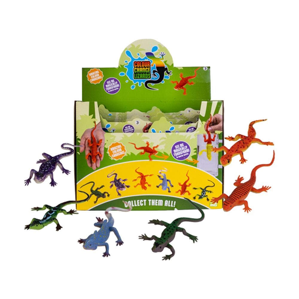 12x 2pc MDI Colour Changing Lizards Sensory Kids Fidget Toys 3Y+ Assorted