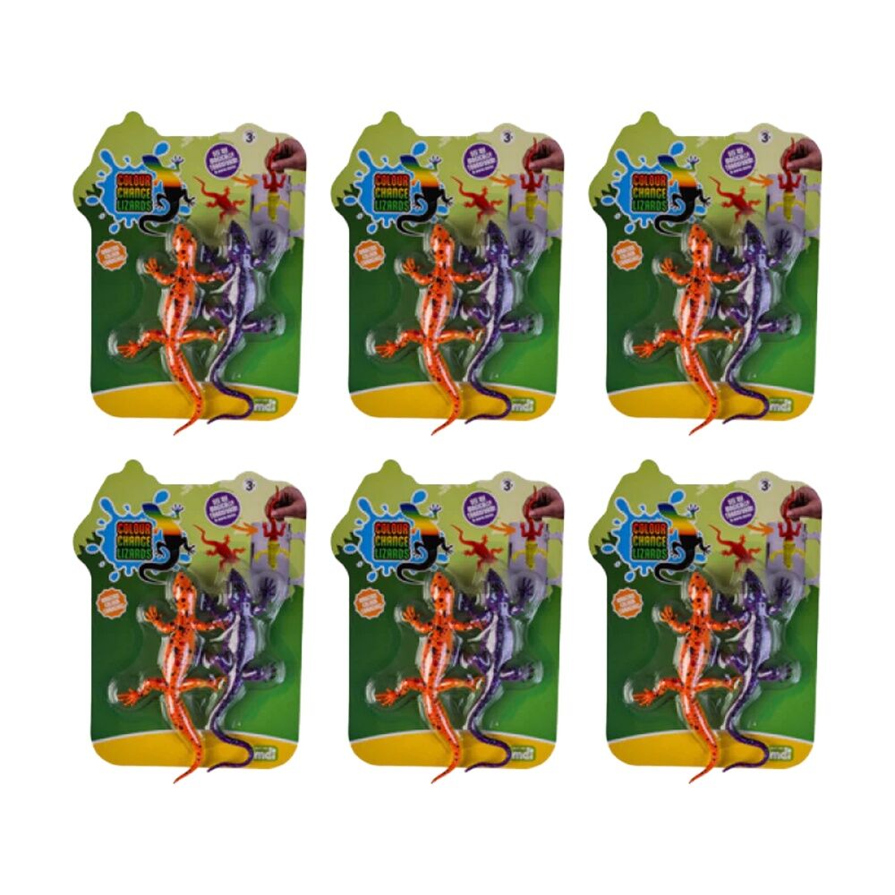 6x 2pc MDI Colour Changing Lizards Sensory Kids Fidget Toys 3Y+ Assorted