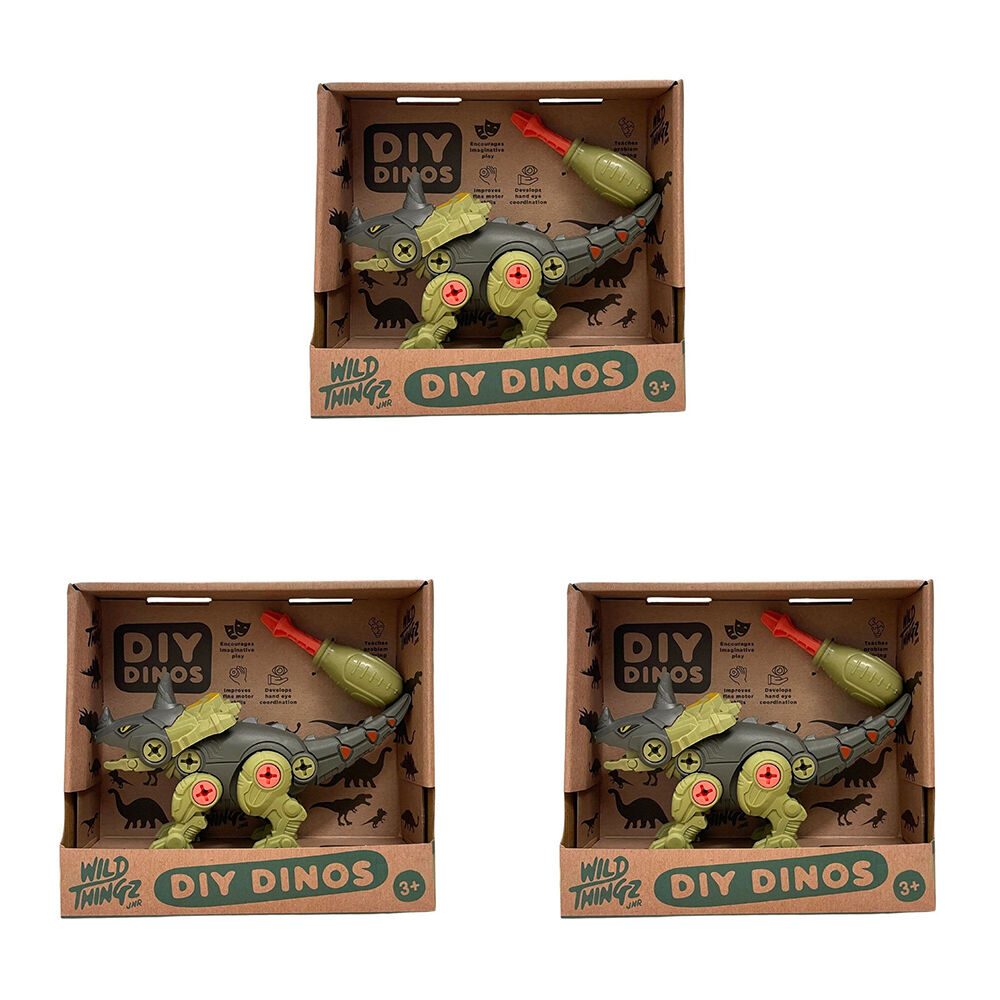 3PK Johnco Wild Thingz DIY Dino Centrosaurus Childrens Playset 3Y+