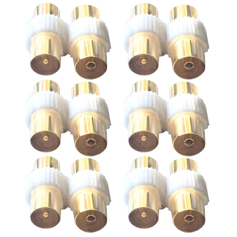 12pc Coax Female to Coax Female Socket/PAL Male to Male TV Antenna Adapter