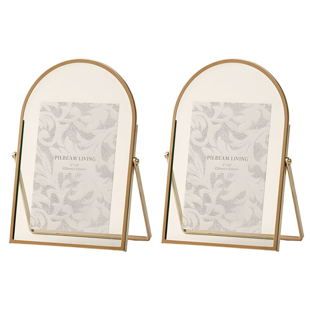 2PK Pilbeam Living Akira 4x6" Photo Frame Home Table Decor Portrait Silver 23cm