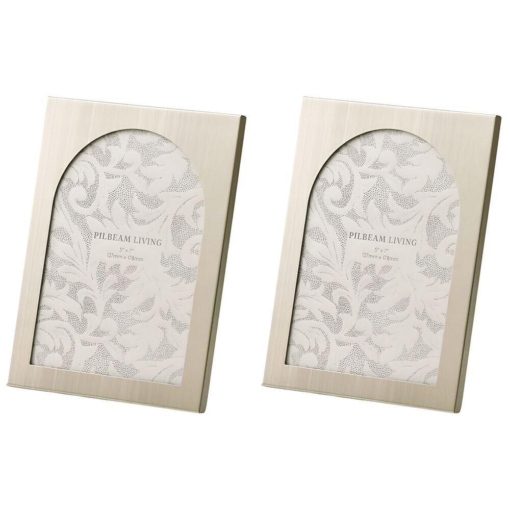 2PK Pilbeam Living Agni 5x7" Photo Frame Standing Tabletop Decor Silver 20cm