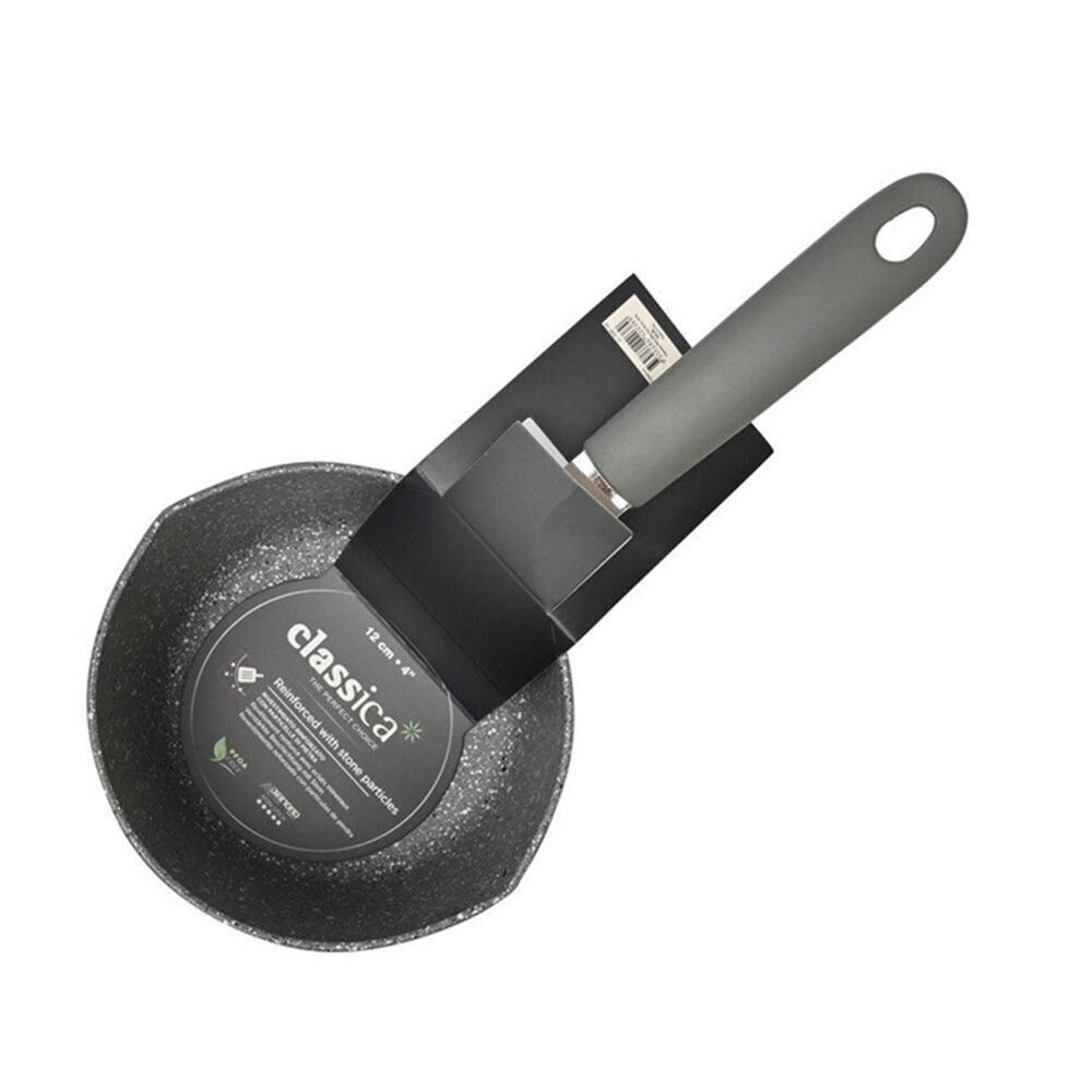 2PK Classica Mini Milk Pot Round Non-Stick Sauce Pan 12 cm Grey