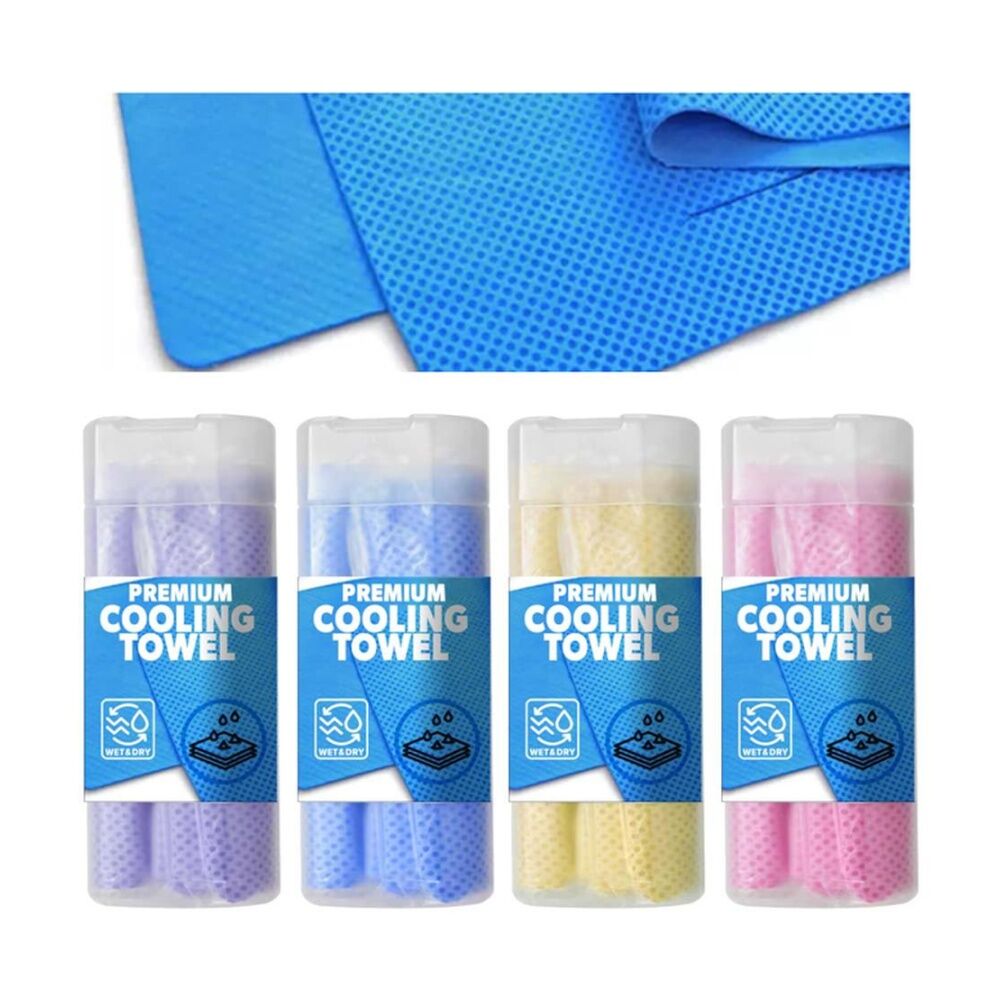 8PK Brazco Premium Cooling Towel Sports Gym Fast Dry Dual Side 80x30cm Assorted
