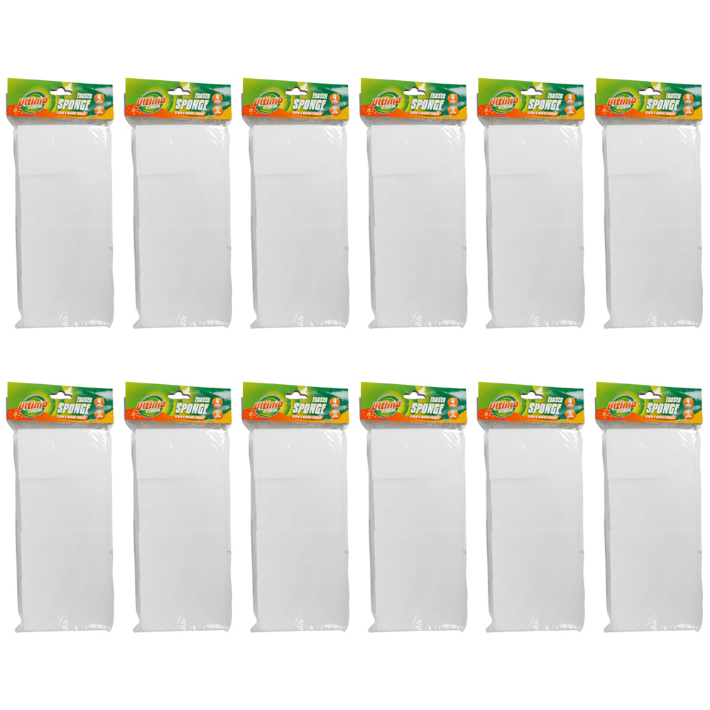 12x 4pc Ultimo Eraser Sponge Heavy Duty Cleaning Multi-Surface 11.5x6.5cm
