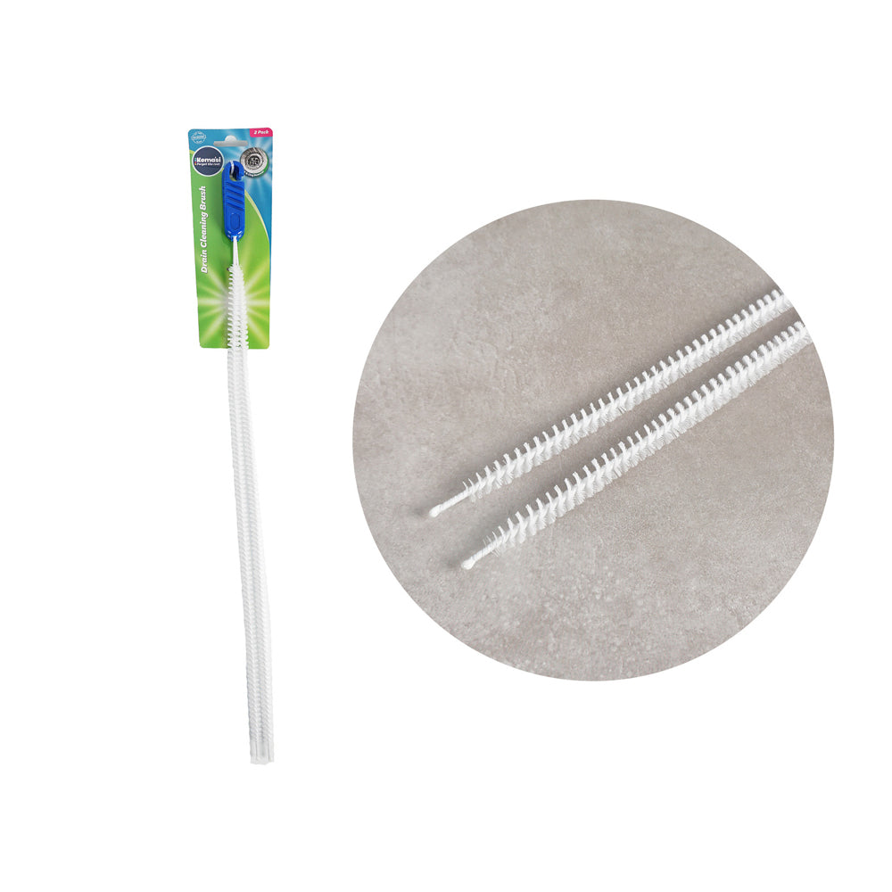 12x 2pc kemasi Drain Cleaner Brush Home Bathroom Kitchen Cleaning
