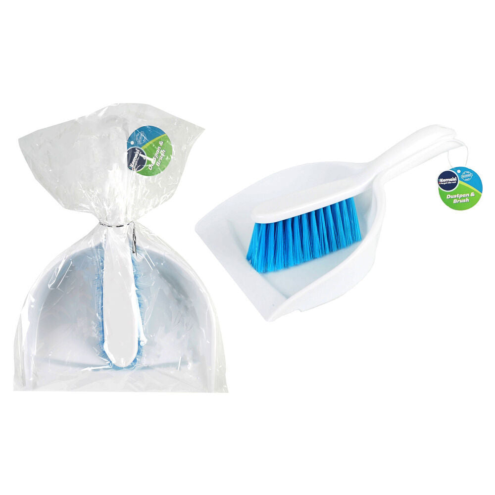 6x 2pc Kemasi Short Handle Dustpan and Brush Cleaning Set White/Blue