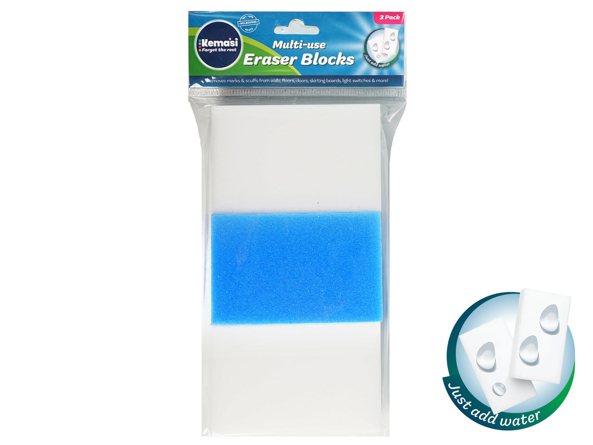 12x 3pc kemasi Multi Use Eraser Blocks Home Dishwashing Cleaning Assorted