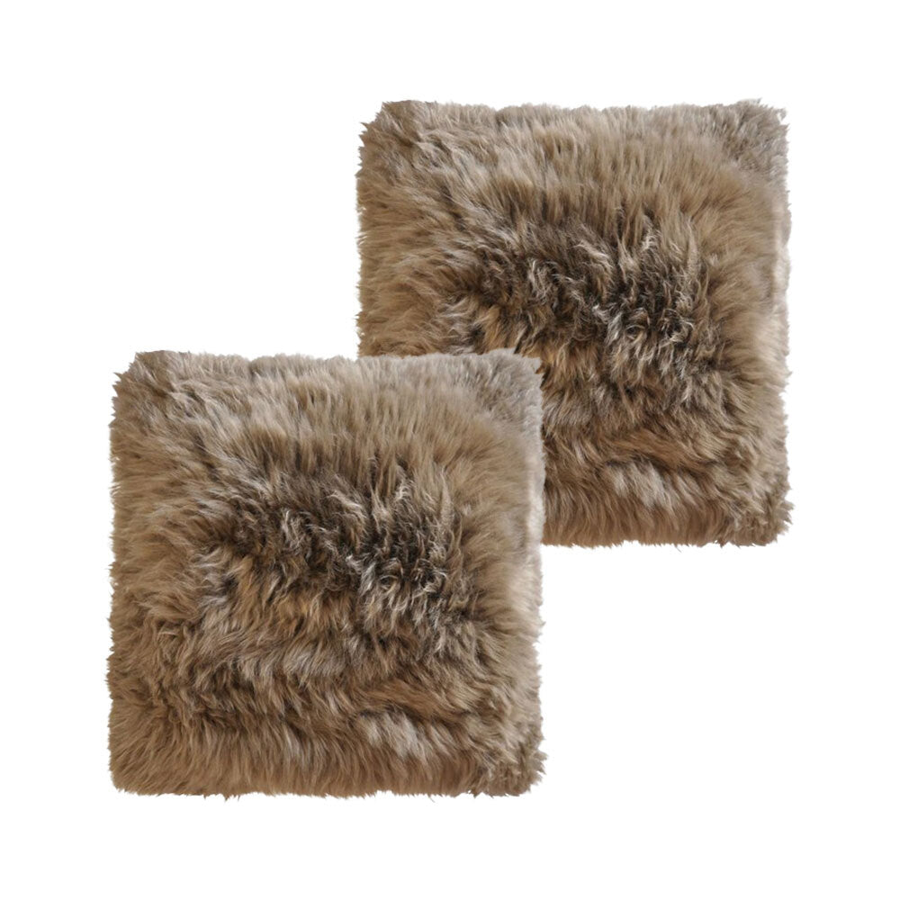 2PK Huxford Grove The Gulgong Sheepskin Cushion Cover 50cm - Taupe