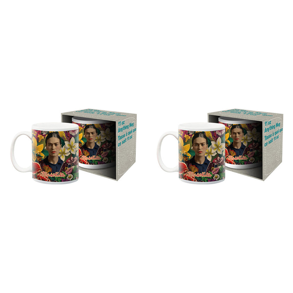 2PK Aquarius 10.5cm Ceramic Frida Kahlo Floral Drinking Mug w/ Handle