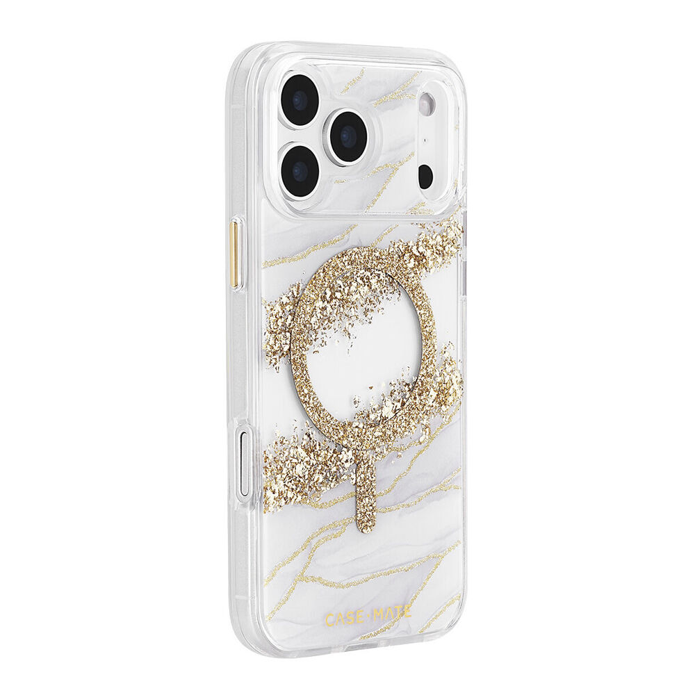Case-Mate Karat Granite MagSafe Phone Case For iPhone 17 Pro Max 6.9in Gold