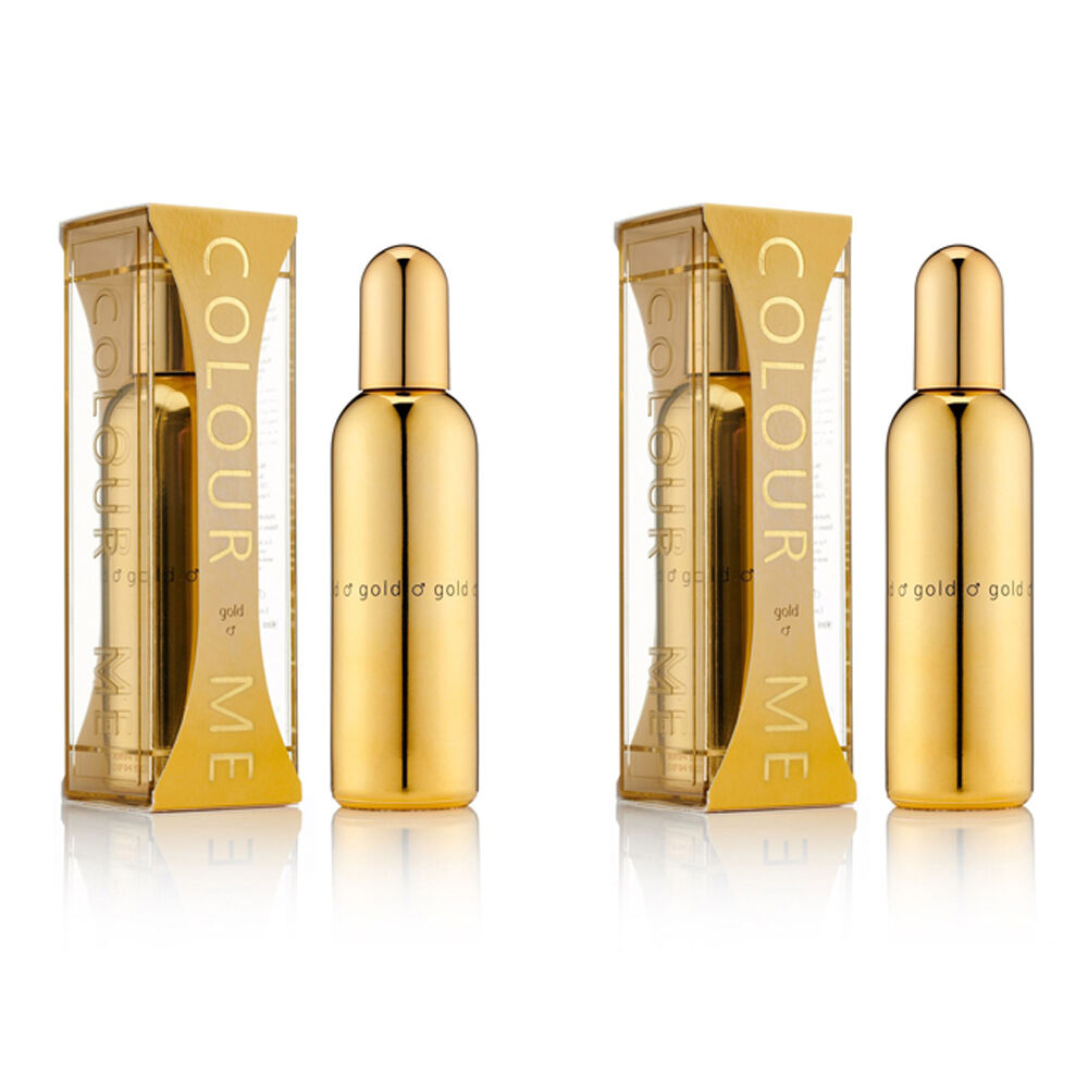 2PK Colour Me Homme Gold EDP Eau De Parfum Fragrance Perfume Spray For Men 90ml